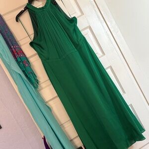 Elegant Green Halter Dress
